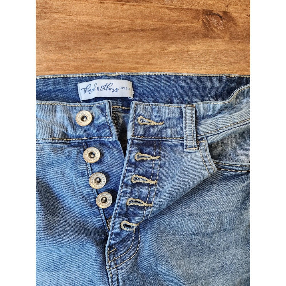 Thread & Others Women 5/27 Button Fly High Rise Skinny Jeans Y2K Indie Grunge - Picture 6 of 7